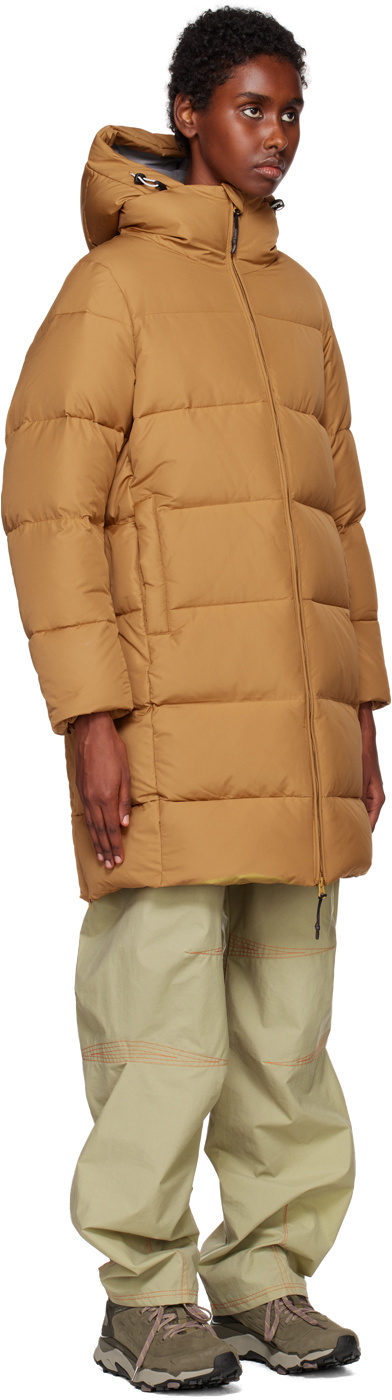 OTTI Brown Long Cocoon Down Jacket