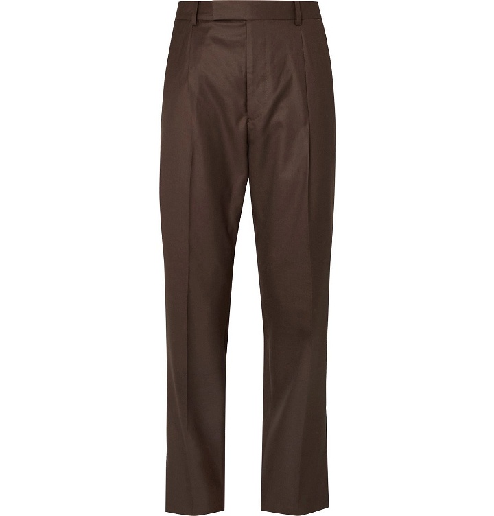 Photo: Wacko Maria - Pleated Wool Suit Trousers - Brown