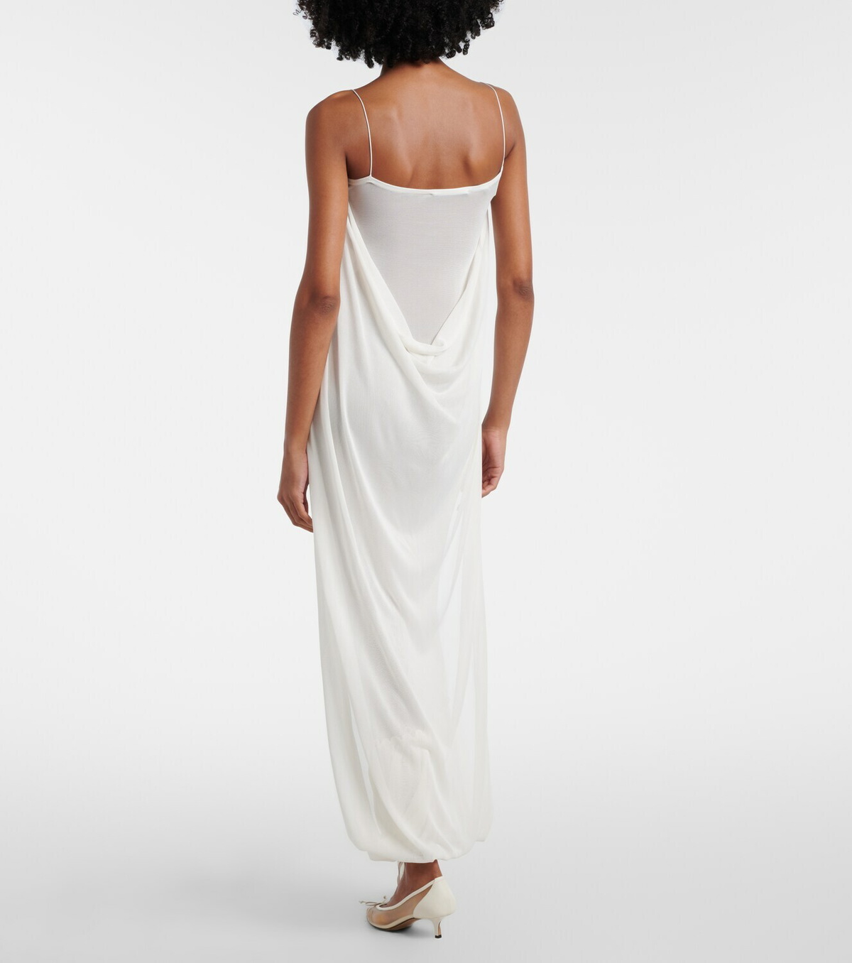 Jacquemus Plumetis polka-dot jersey slip dress