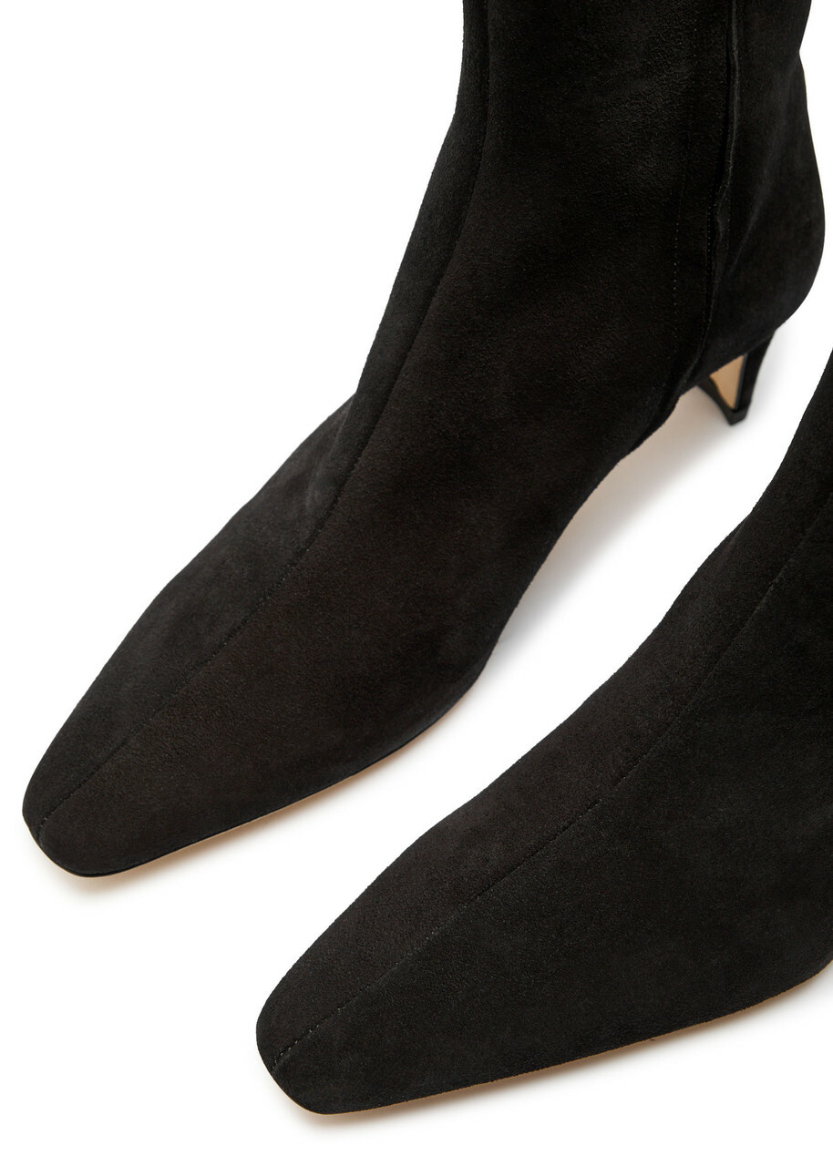 Staud Wally Suede Ankle Boots Black