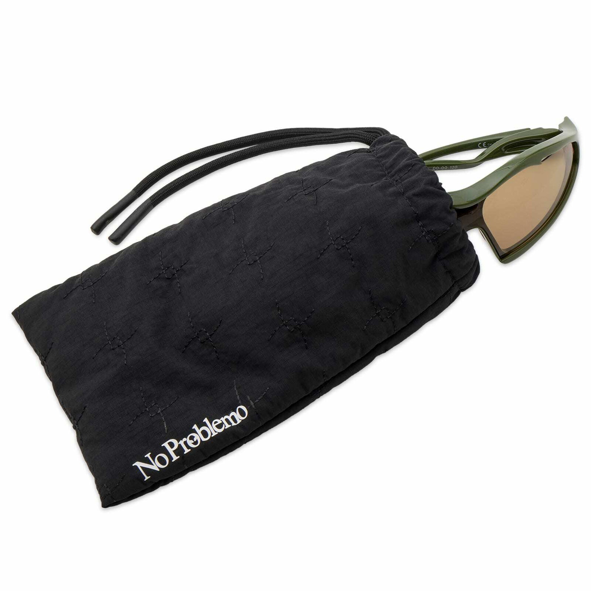 Le Specs x No Problemo Flux Sunglasses in Chrome Dark Green/Green Tint 
