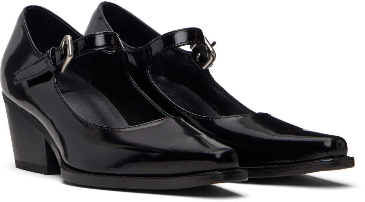 OPEN YY Black Western Mary Jane Heels