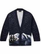Alanui - In the Middle of Nowhere Wool-Blend Jacquard Cardigan - Blue