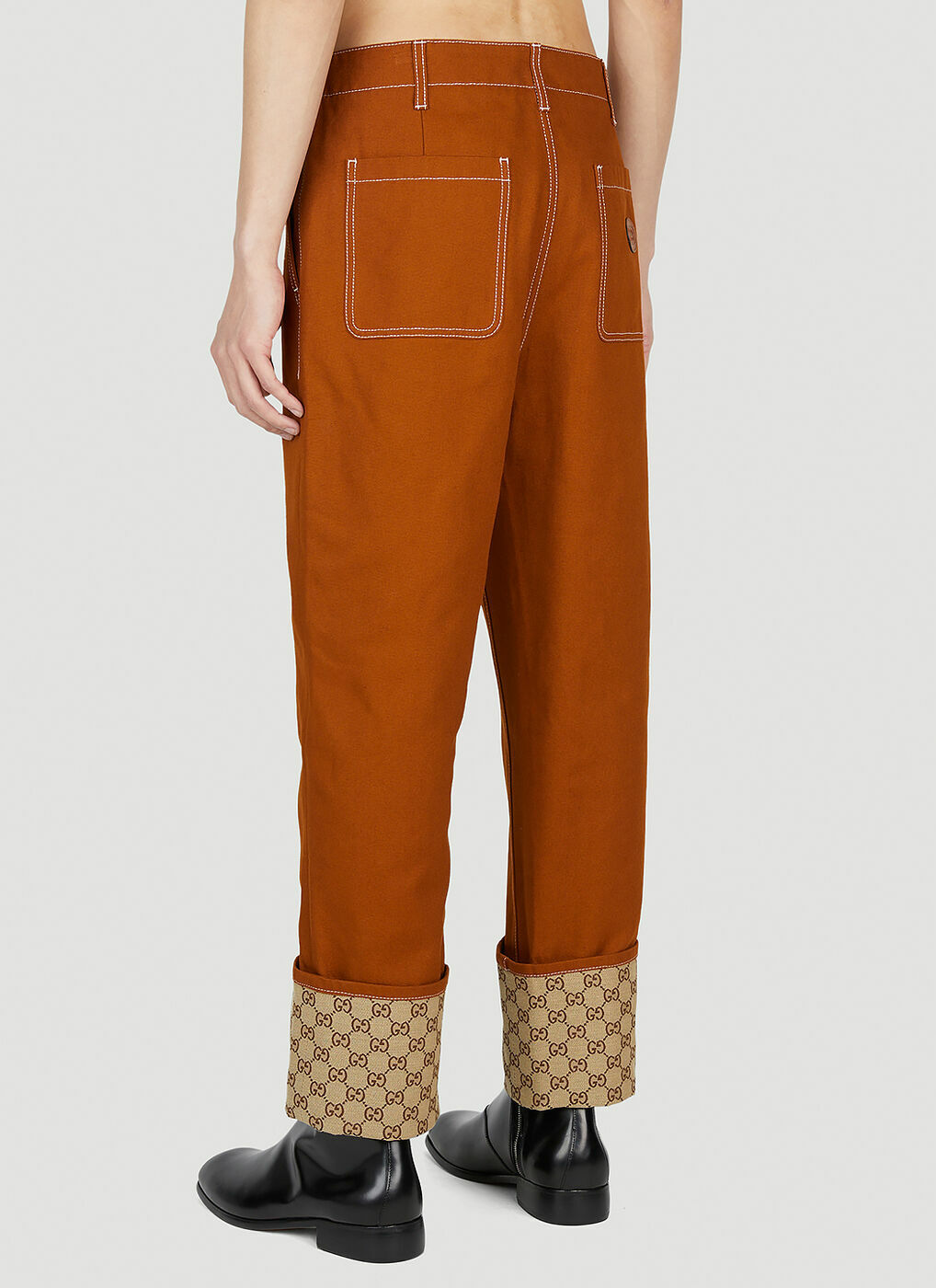 Gucci Brown GG Cuff Cargo Pants