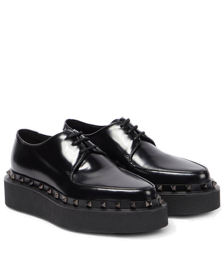 Photo: Valentino Garavani Rockstud M-Way leather Derby shoes