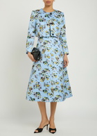 Emilia Wickstead Lizette Floral-print Duchess-satin Jacket Green