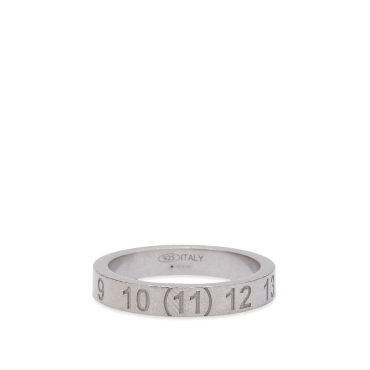 Photo: Maison Margiela Men's Embossed Number Logo Band Ring in Silver