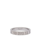 Maison Margiela Men's Embossed Number Logo Band Ring in Silver