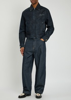 Jacquemus La Veste De-nîmes Crocodile-effect Canvas Jacket Navy