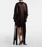 Ferragamo Fringed satin minidress