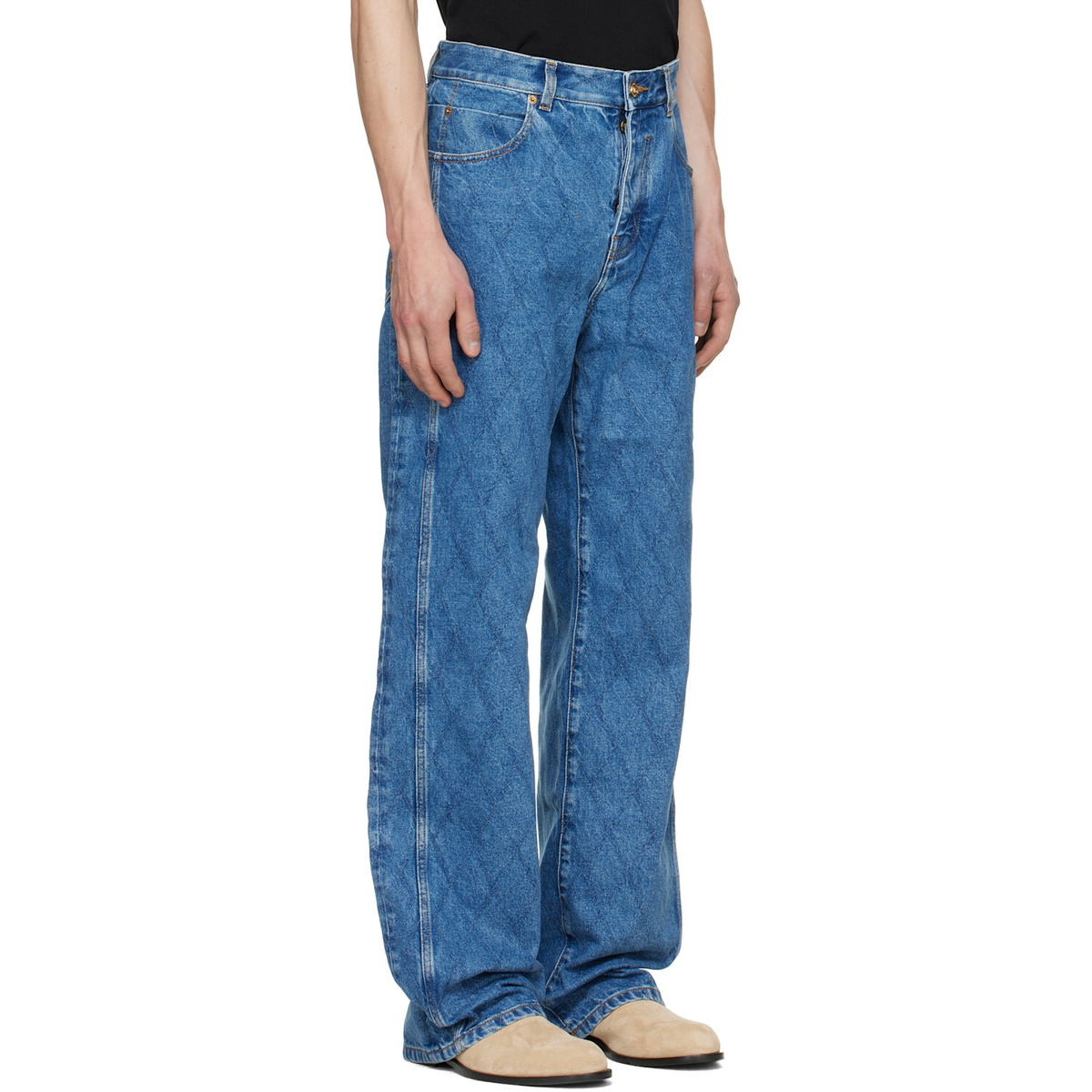 BALMAIN Blue Loose Denim Jeans