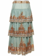 ZIMMERMANN - Devi Printed Tiered Maxi Skirt