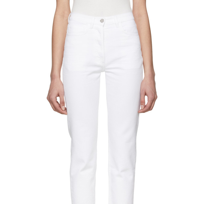 A-Plan-Application White Straight Cropped Jeans
