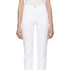 A-Plan-Application White Straight Cropped Jeans