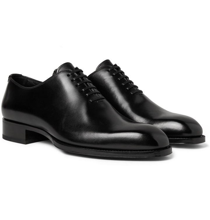 Photo: TOM FORD - Elkan Whole-Cut Polished-Leather Oxford Shoes - Black