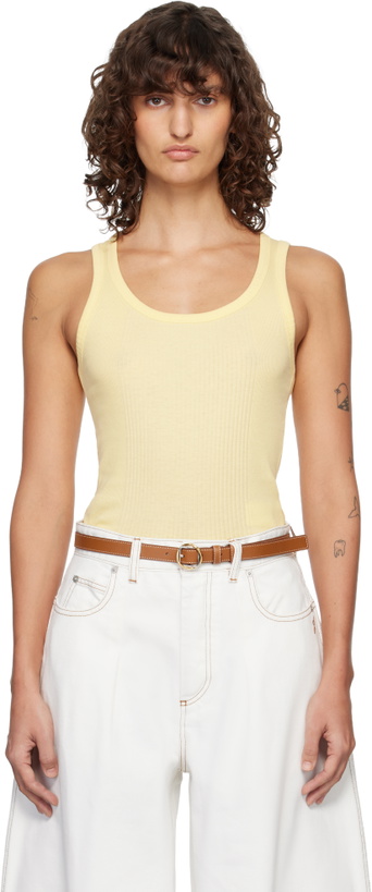 Photo: JACQUEMUS Yellow 'The Rond Carré' Tank Top