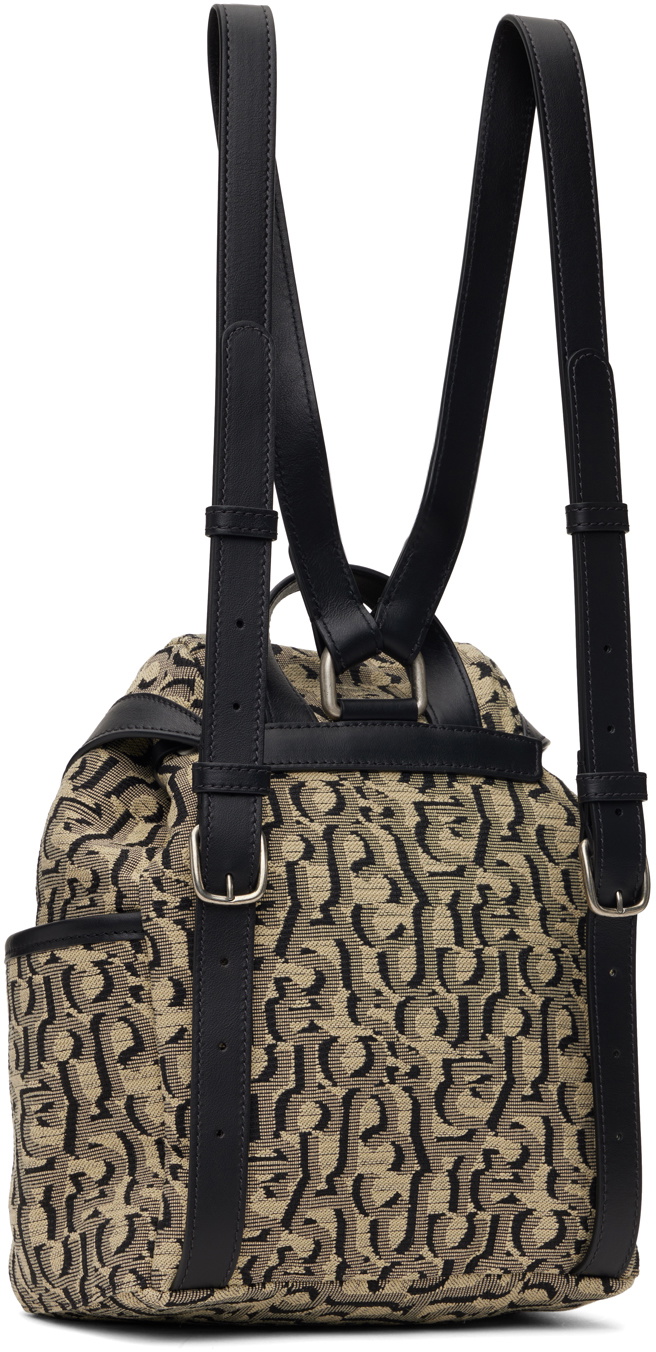 Acne Studios Beige Mini Monogram Backpack
