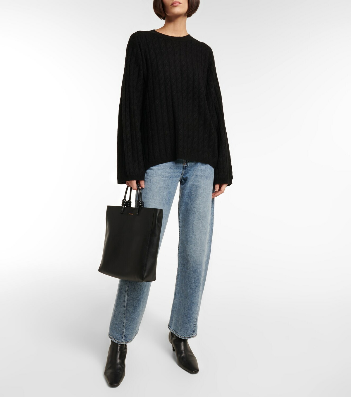 TOTEME - TOTEME トーテム Cashmere cable knit カシミヤケーブルニットセーター  ブラック XS TOTEME Cable Knit Cashmere Jumper | Black | FARFETCH