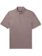 Zegna - Linen Polo Shirt - Gray