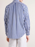 Aimé Leon Dore - Oversized Logo-Embroidered Striped Cotton Shirt - Blue