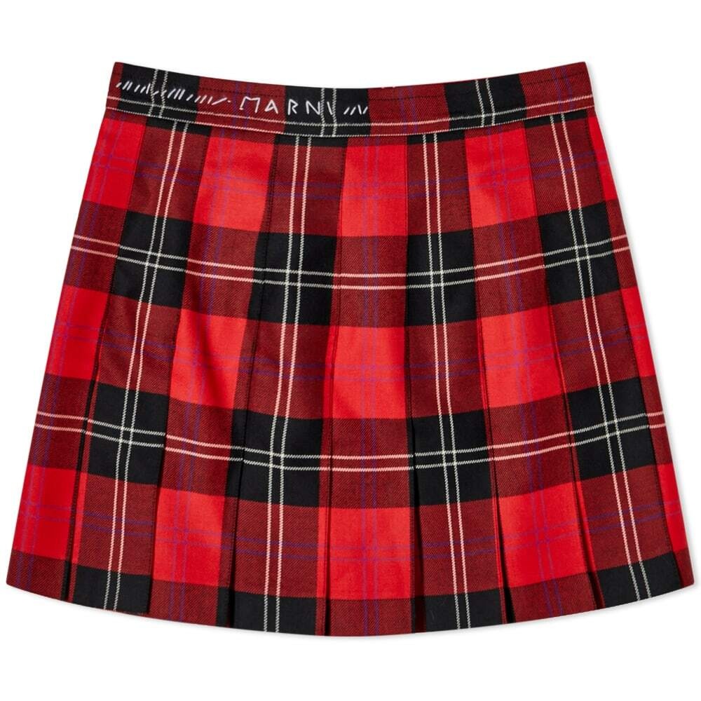 Marni Women's Mini Check Skirt in Lacquer Marni
