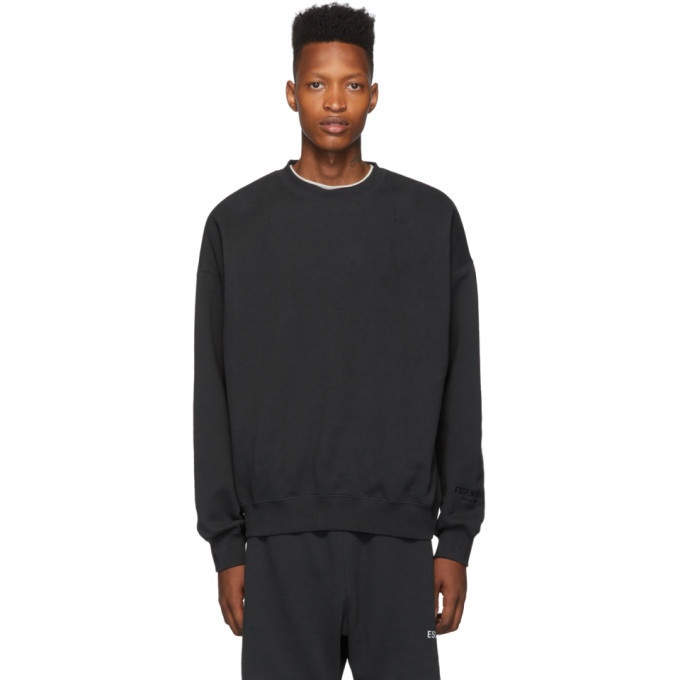 Photo: Essentials Black Reflective Logo Pull-Over Sweatshirt