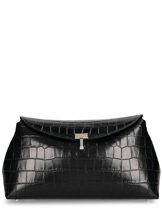 Photo: TOTEME T-lock Croc Embossed Leather Clutch