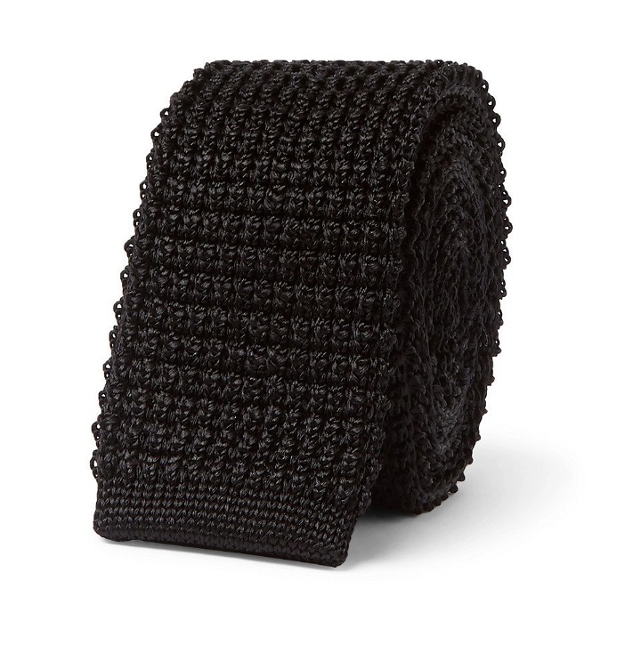 Photo: Lanvin - 5.5cm Knitted Silk Tie - Men - Black