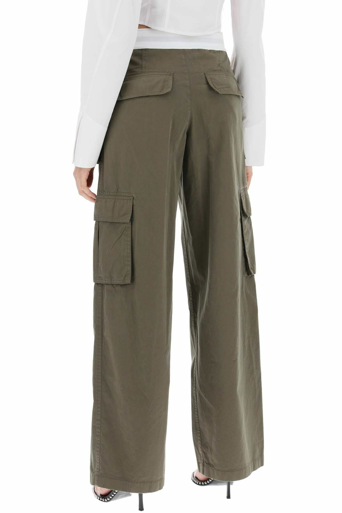 パンツ ALEXANDER WANG Women Straight Pants 1WC2254820 250 GREEN T By Alexander Wang Olive Green High Waist Cropped Pants S
