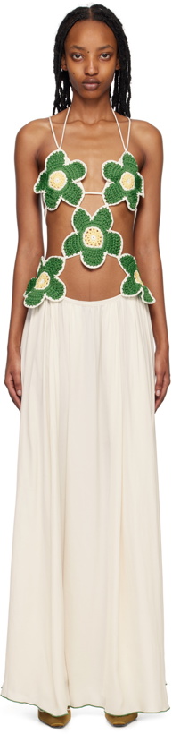 Photo: SIEDRÉS Off-White & Green Hallie Maxi Dress