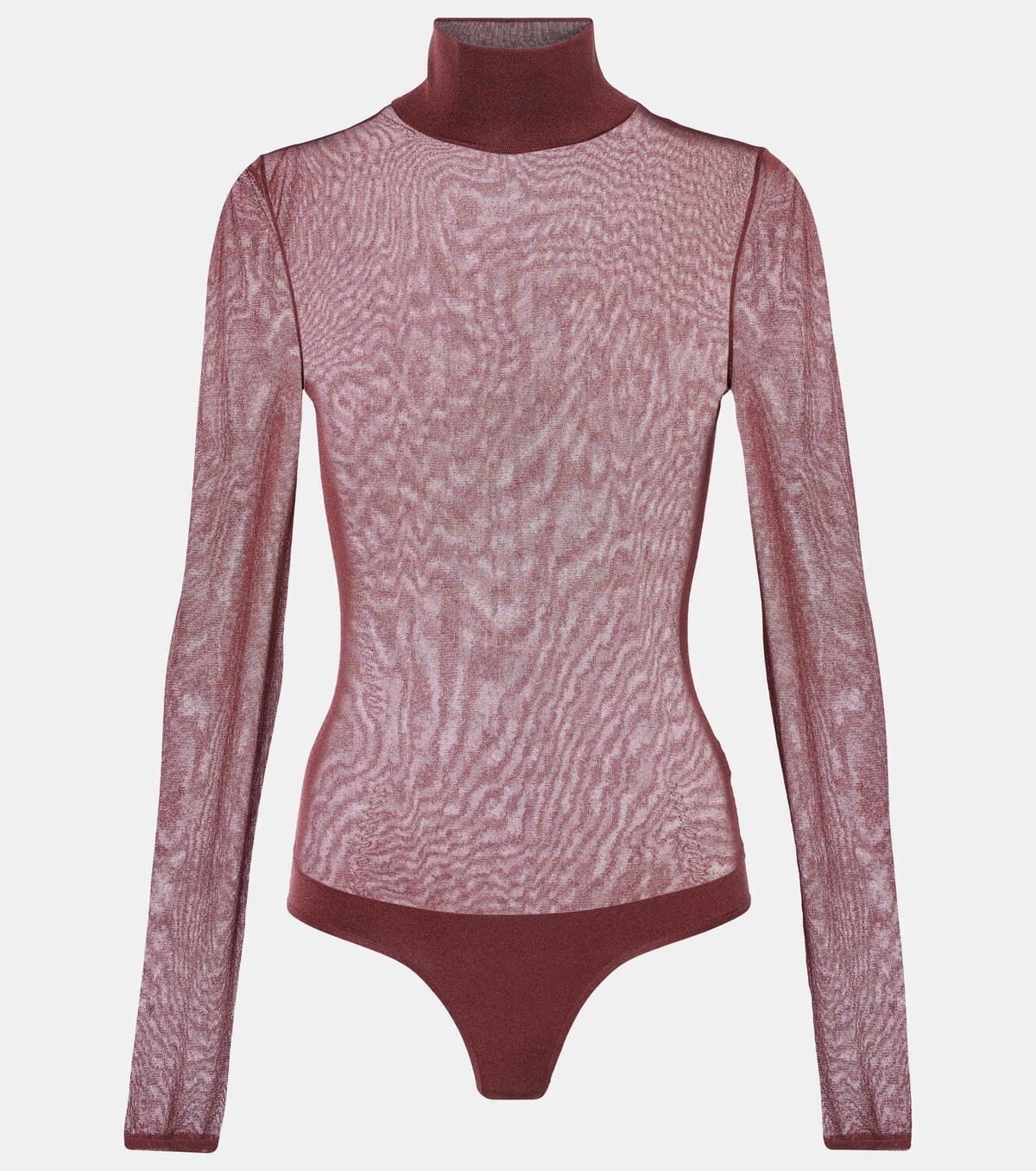 Khaite Tallin turtleneck sheer mesh bodysuit