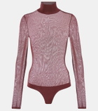 Khaite Tallin turtleneck sheer mesh bodysuit