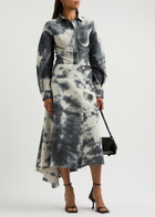 Marques' Almeida Tie-dye Asymmetric Denim Wrap Skirt Cream
