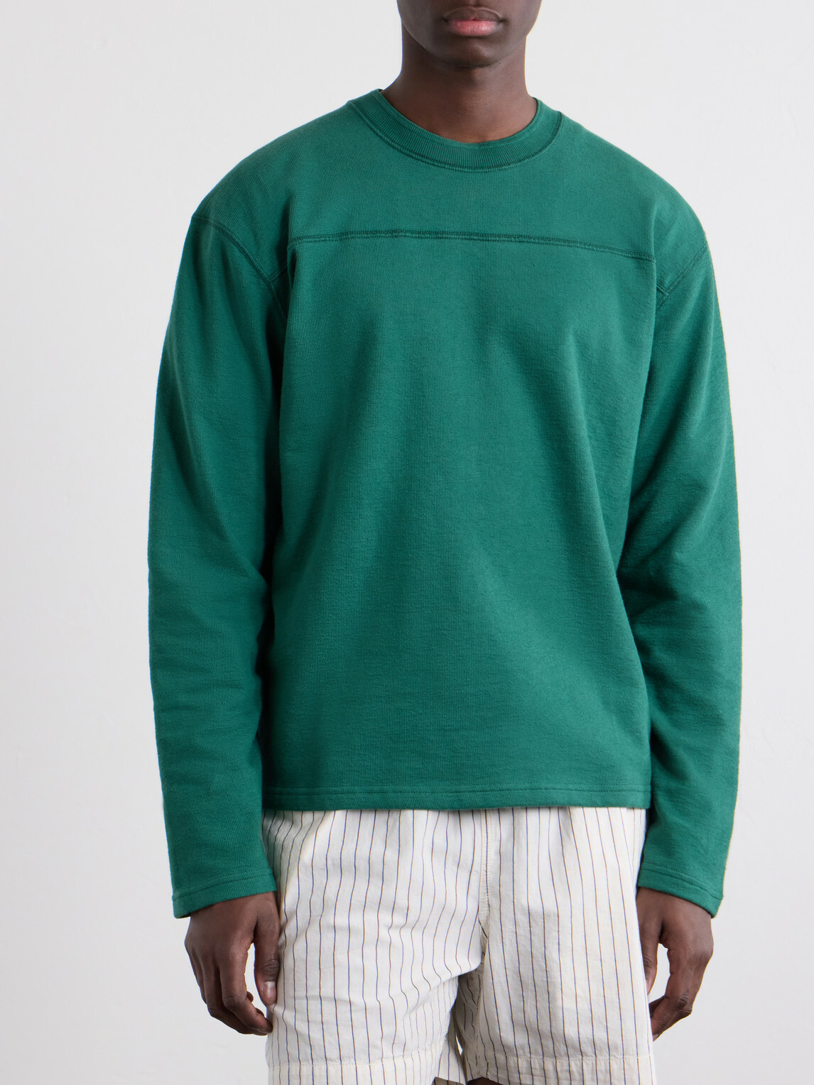Drake's - 77 Appliquéd Cotton-Jersey T-Shirt - Green