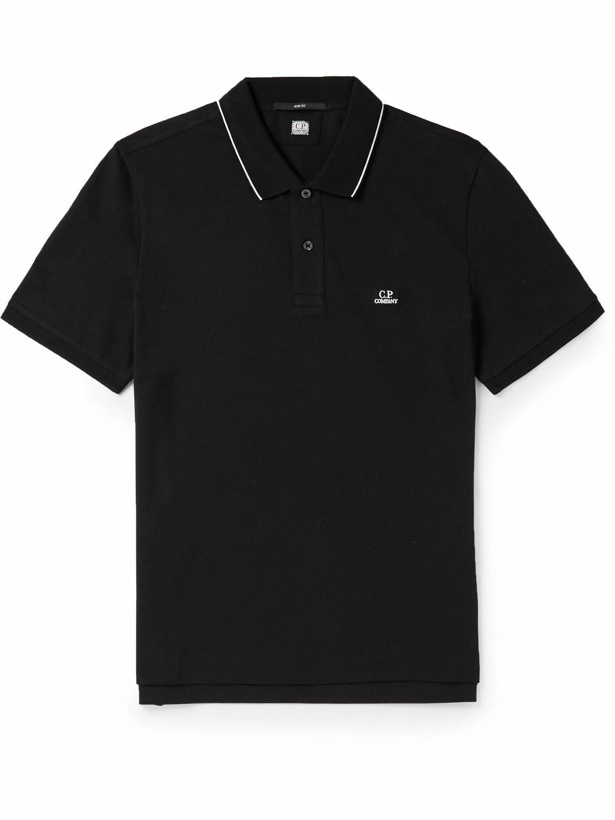 Photo: C.P. Company - Logo-Appliquéd Cotton-Blend Piqué Polo Shirt - Black