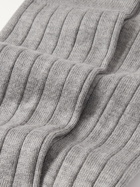 JOHN SMEDLEY - Delta Ribbed Sea Island Cotton-Blend Socks - Gray