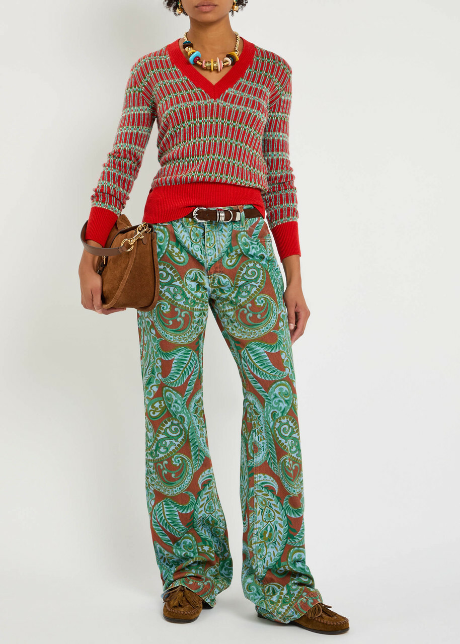 Etro Striped Knit Jumper Red