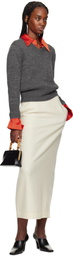 AURALEE Off-White Airy Smooth Cashmere Maxi Skirt
