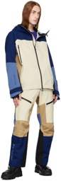 Moncler Grenoble Beige & Blue Paneled Ski Pants