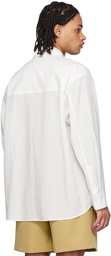 Solid Homme White Hidden Button Shirt