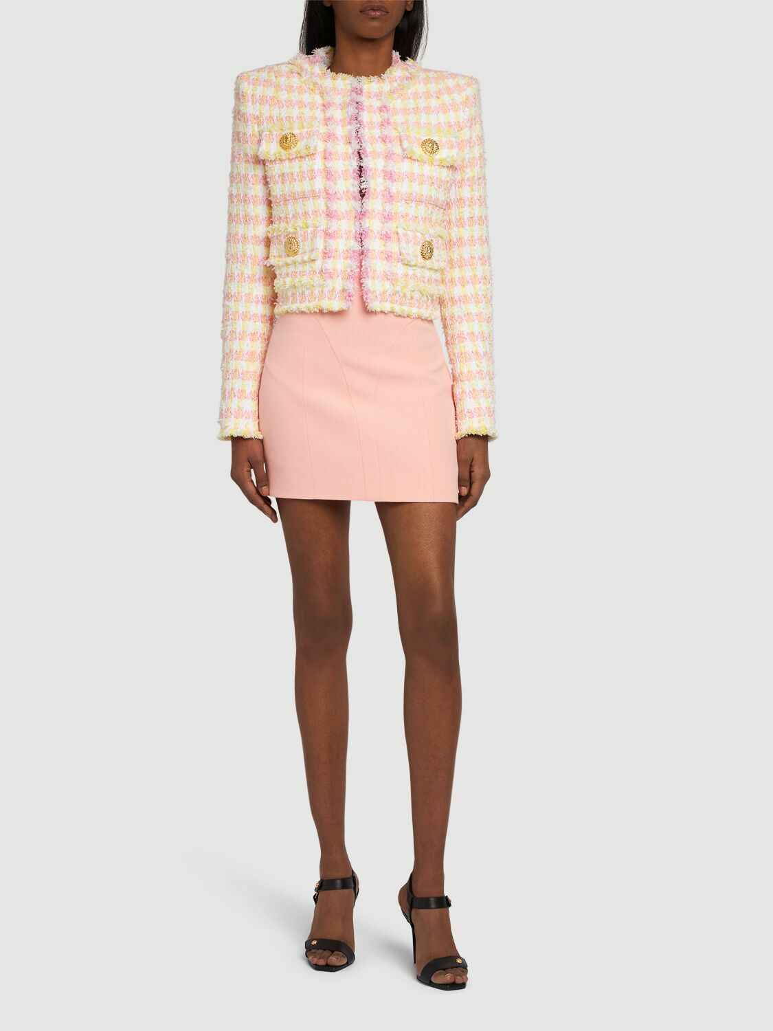 BALMAIN Miami Cotton Blend Tweed Jacket Balmain