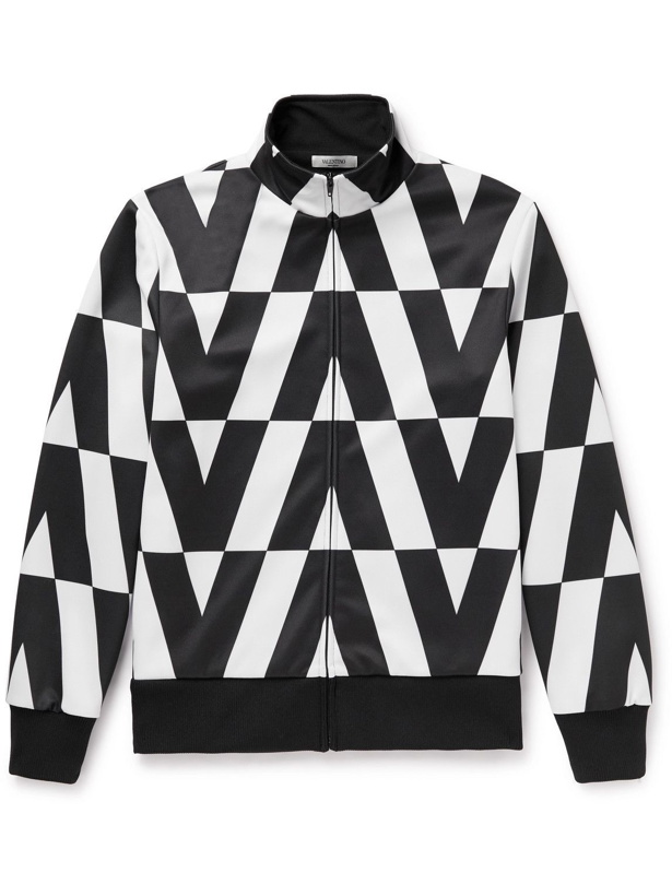 Photo: Valentino - Logo-Print Satin-Jersey Jacket - Black