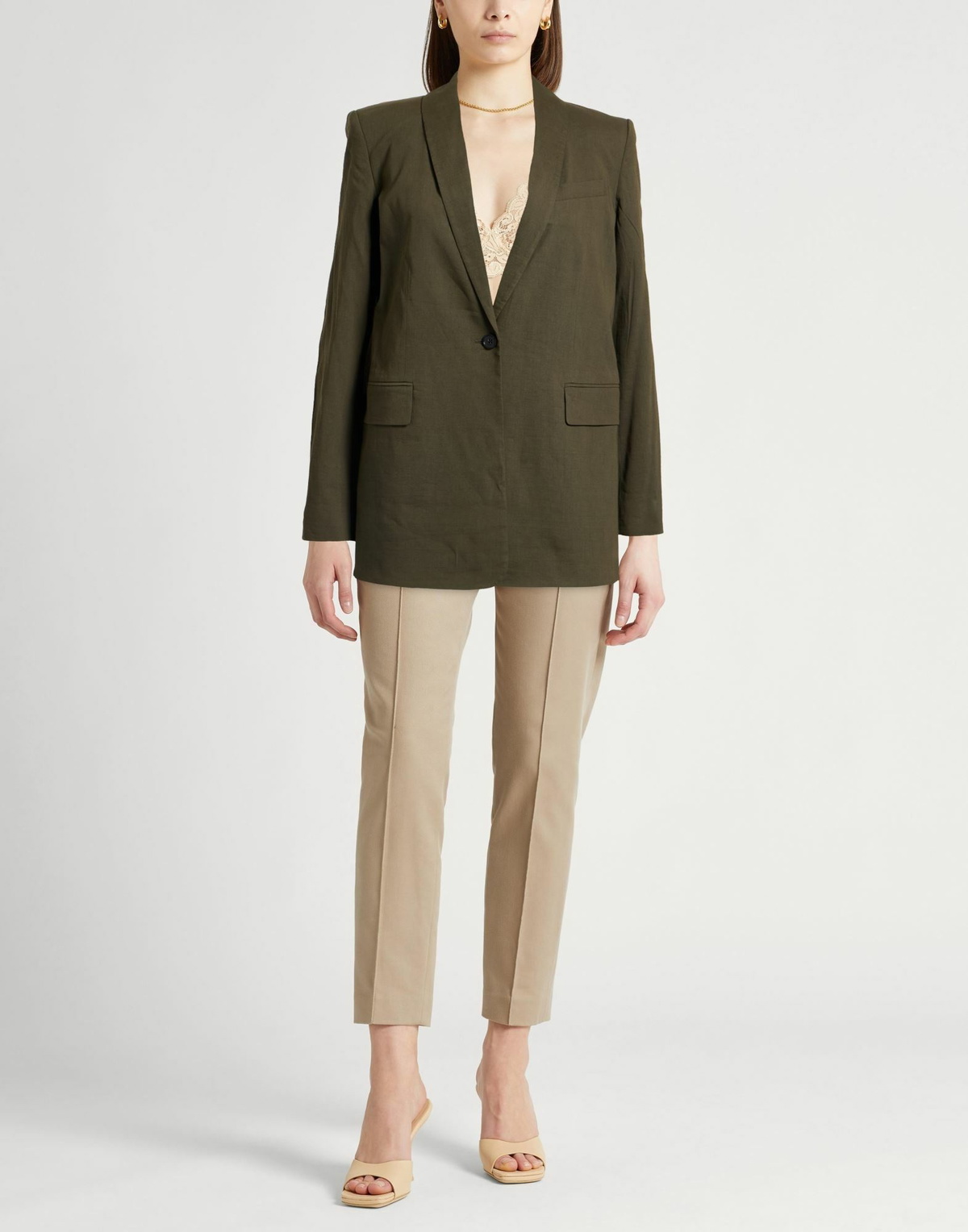 Theory Womens Blazer Military in Green