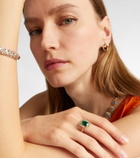 Suzanne Kalan 18kt gold (750/1000) ring with emerald and diamonds