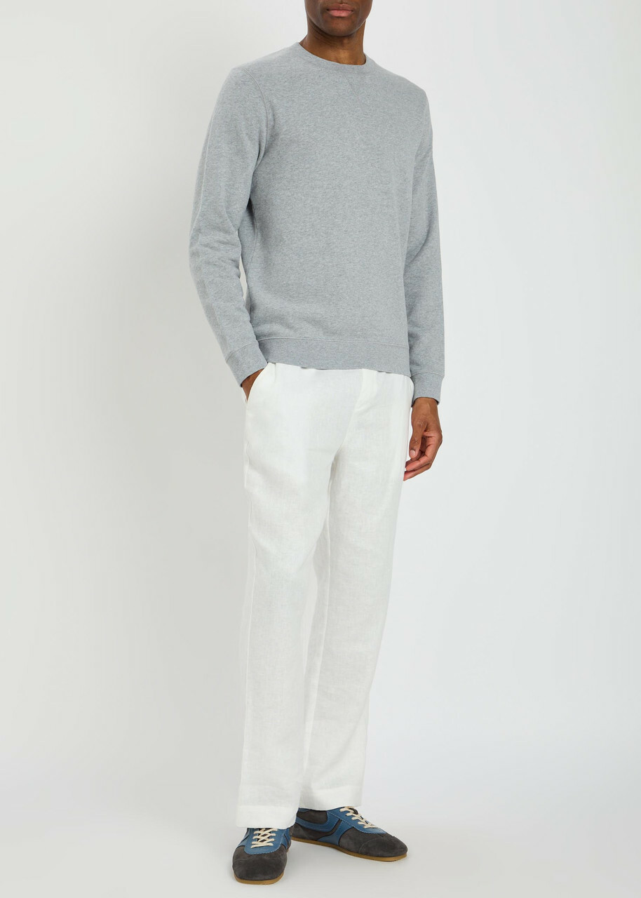 Sunspel Crew-neck Cotton Sweatshirt Grey