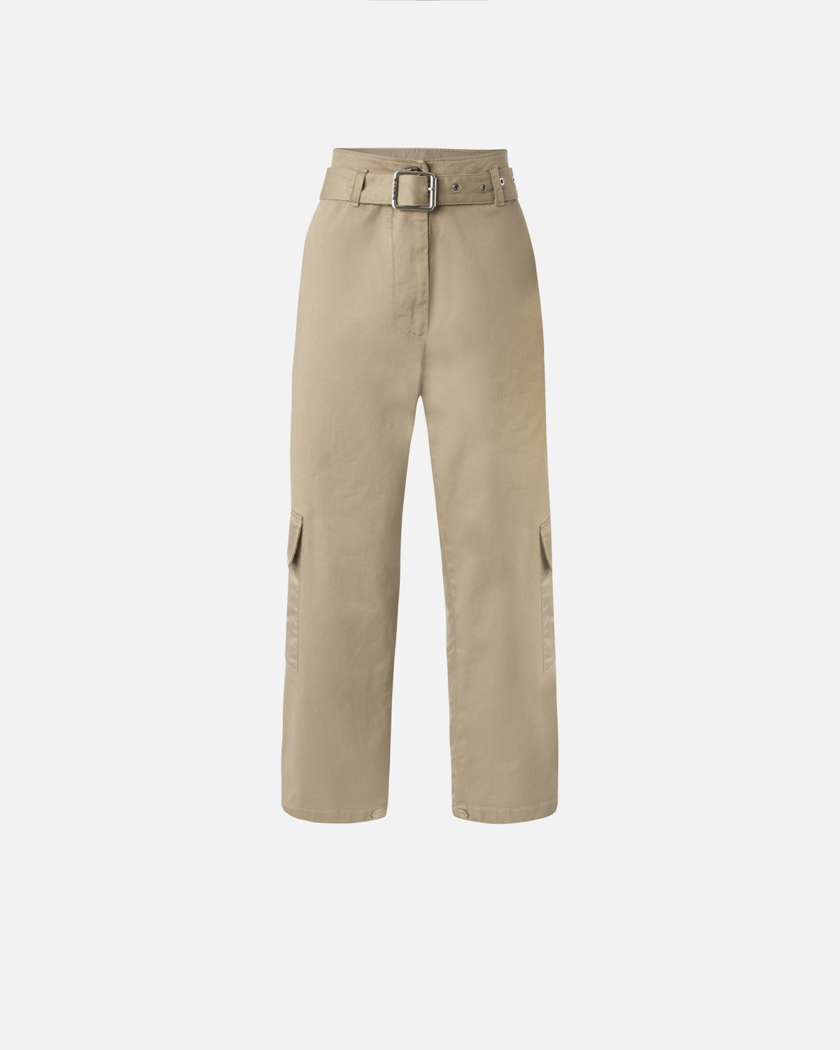 Pinko Slouchy Cargo Trousers With Belt Lead Grey