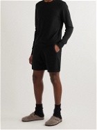 Allude - Straight-Leg Virgin Wool and Cashmere-Blend Drawstring Shorts - Black