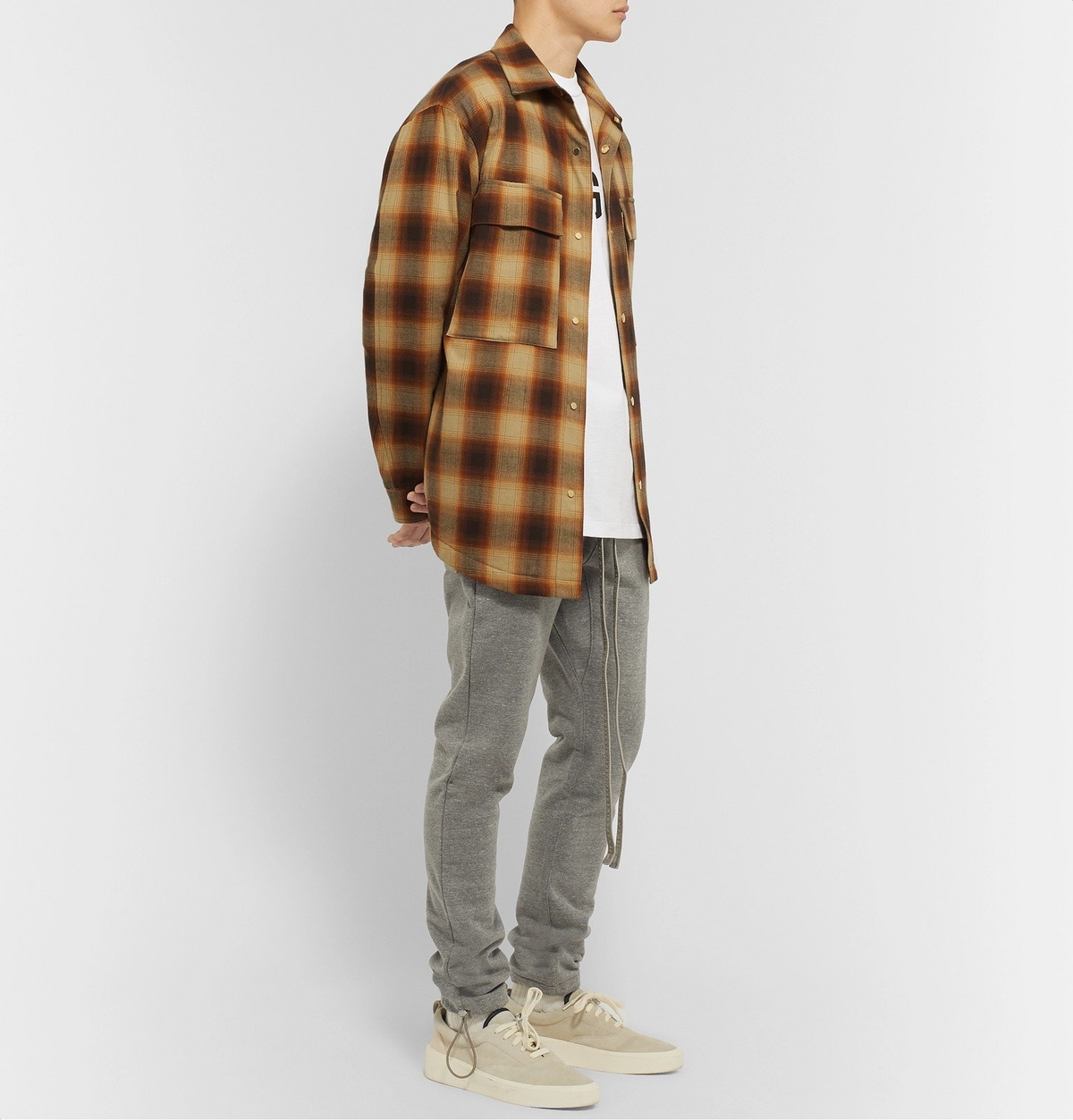 Fear of God - Oversized Padded Checked Brushed-Cotton Overshirt