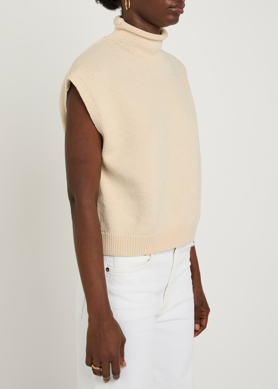Polo Ralph Lauren Roll-neck Cotton-blend top Cream