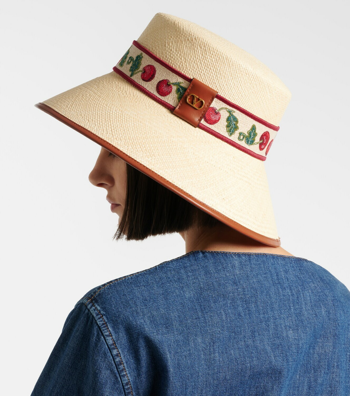 Valentino Cherryfic straw bucket hat